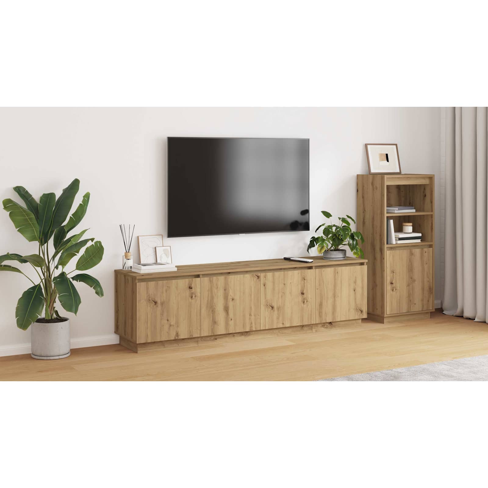 Televizoriaus spintelė Amatininkų ąžuolas 180 x 38 x 49 cm