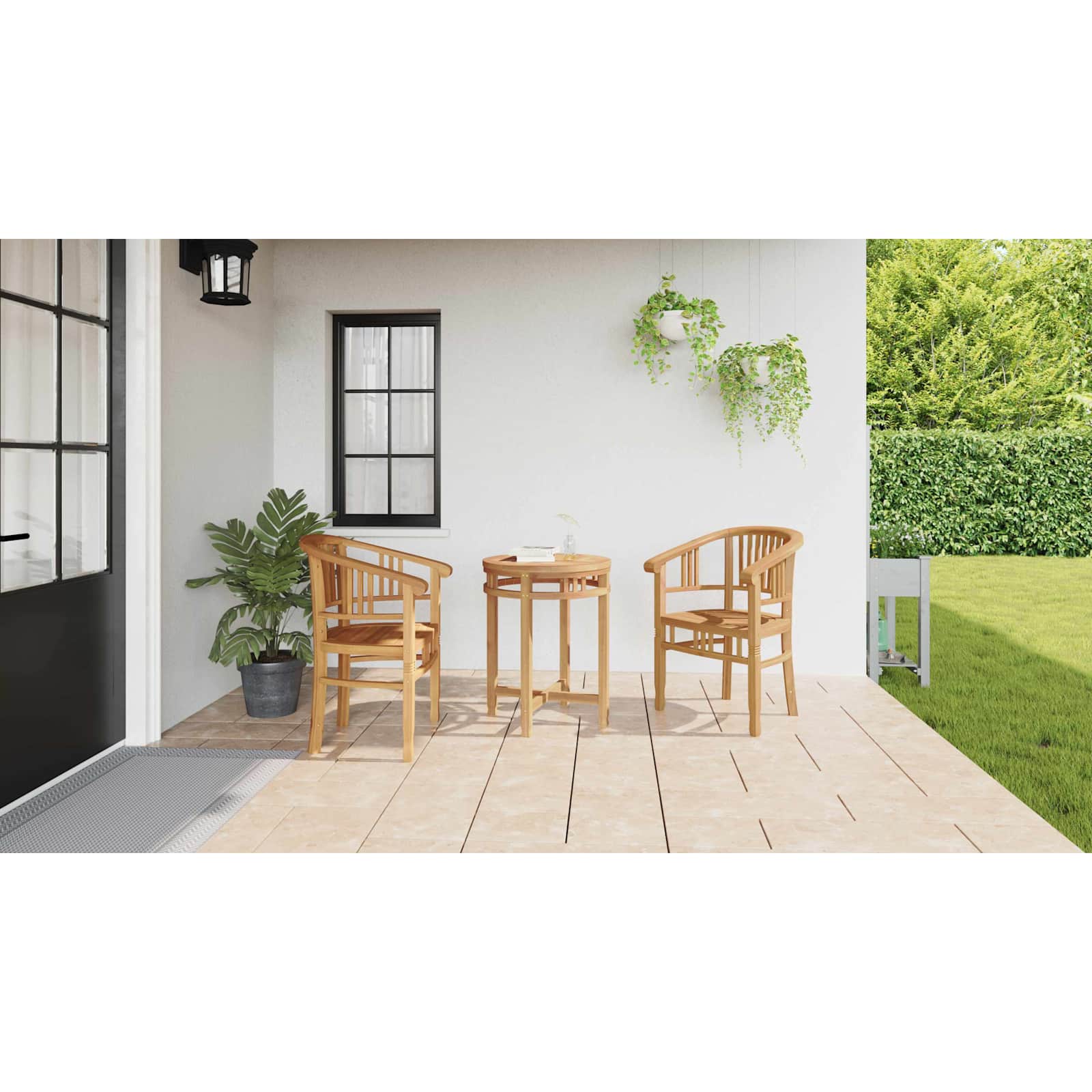 Kėdė 2 pcs Ruda 63 x 58 x 89 cm Kieto teka medžio