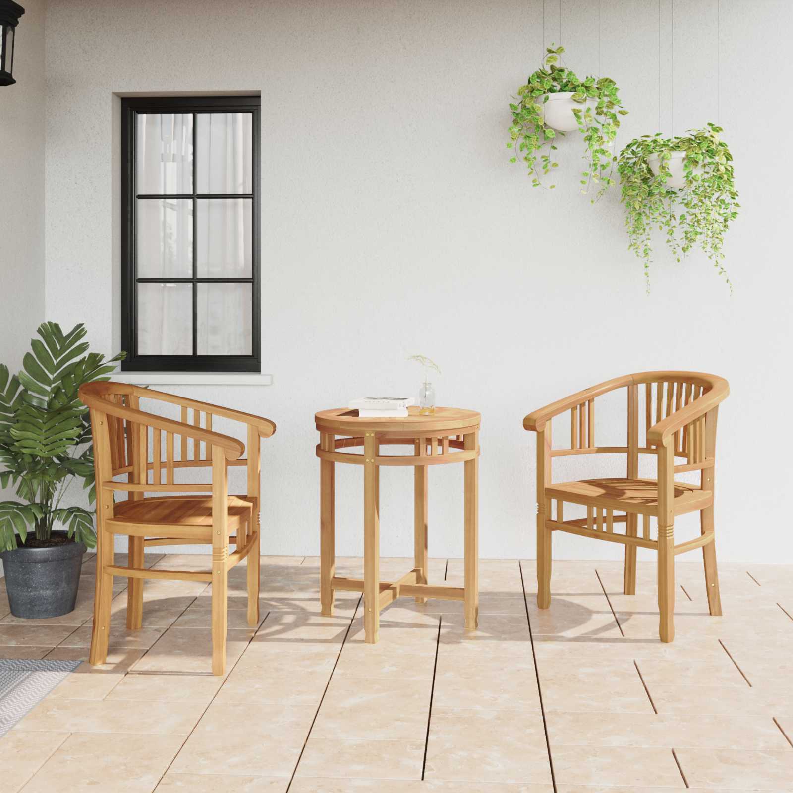 Kėdė 2 pcs Ruda 63 x 58 x 89 cm Kieto teka medžio