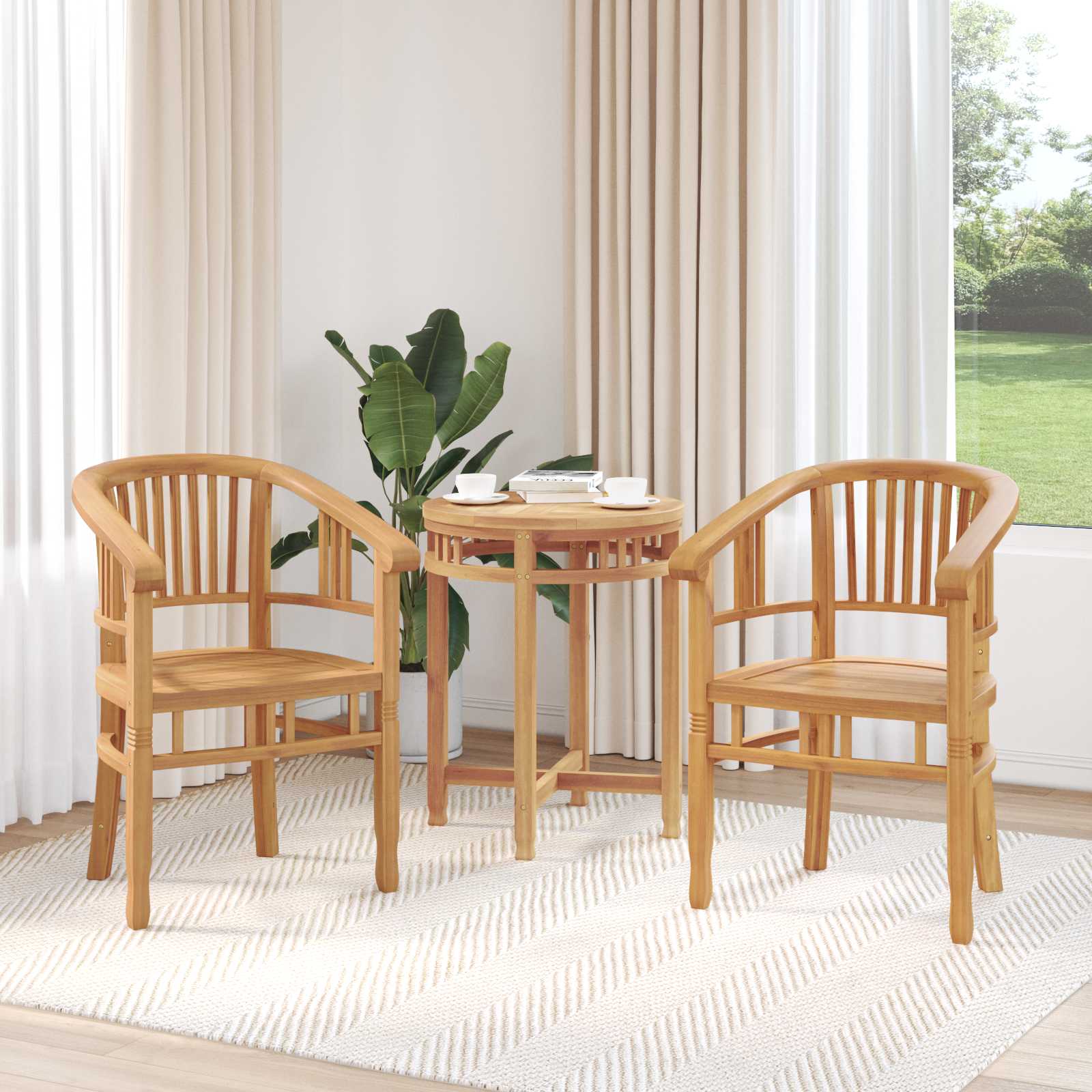 Kėdė 2 pcs Ruda 63 x 58 x 89 cm Kieto teka medžio