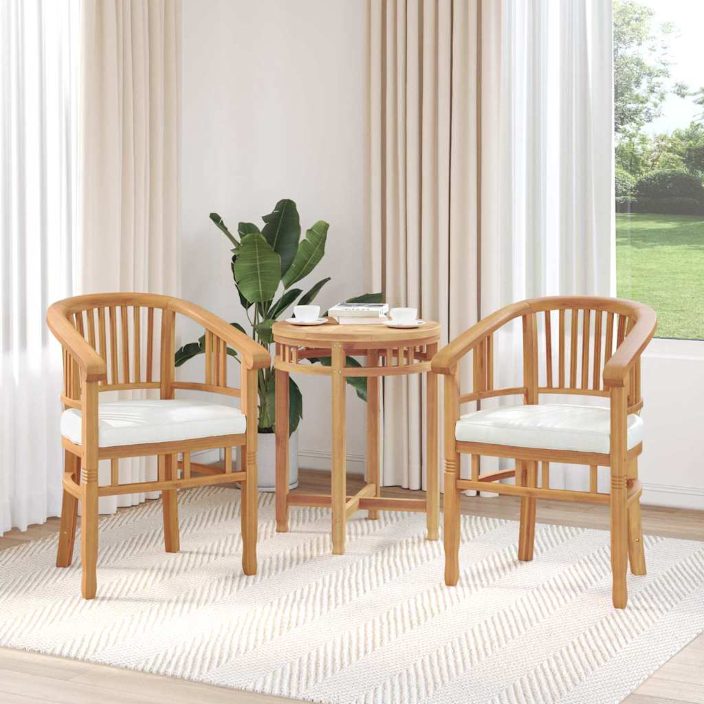 Kėdė su pagalve 2 pcs Ruda 63 x 58 x 89 cm Kieto teka medžio