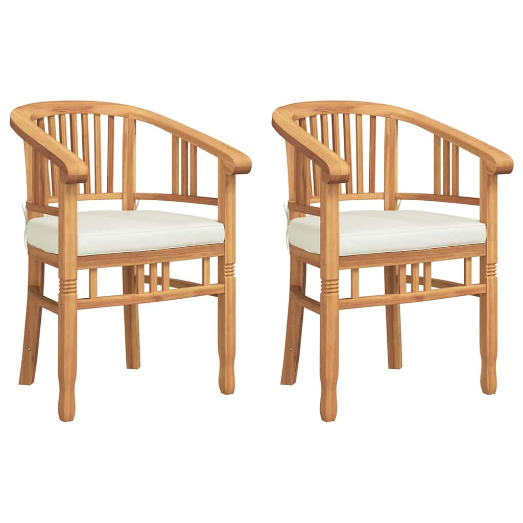Kėdė su pagalve 2 pcs Ruda 63 x 58 x 89 cm Kieto teka medžio