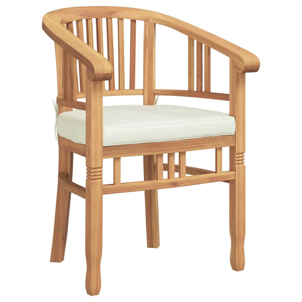 Kėdė su pagalve 2 pcs Ruda 63 x 58 x 89 cm Kieto teka medžio