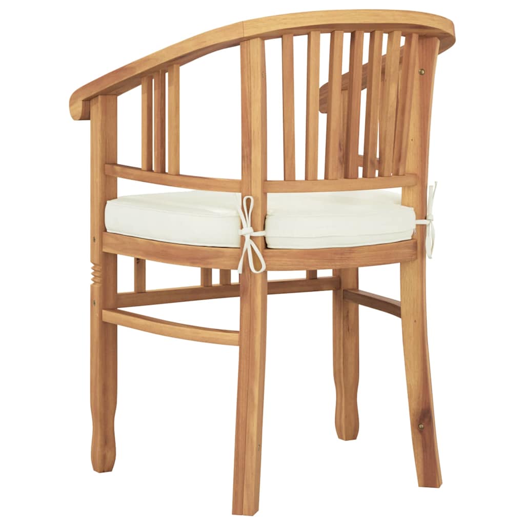 Kėdė su pagalve 2 pcs Ruda 63 x 58 x 89 cm Kieto teka medžio