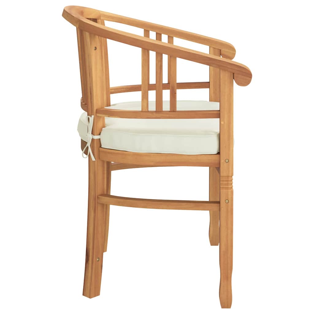 Kėdė su pagalve 2 pcs Ruda 63 x 58 x 89 cm Kieto teka medžio