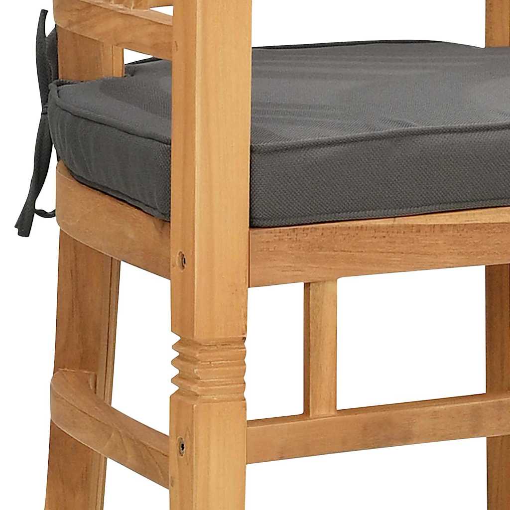 Kėdė su pagalve 2 pcs Ruda 63 x 58 x 89 cm Kieto teka medžio
