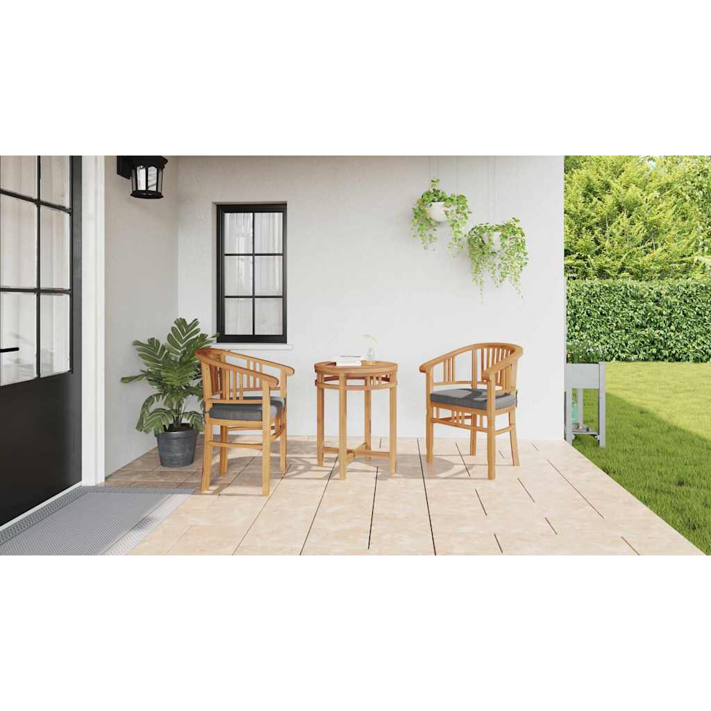 Kėdė su pagalve 2 pcs Ruda 63 x 58 x 89 cm Kieto teka medžio