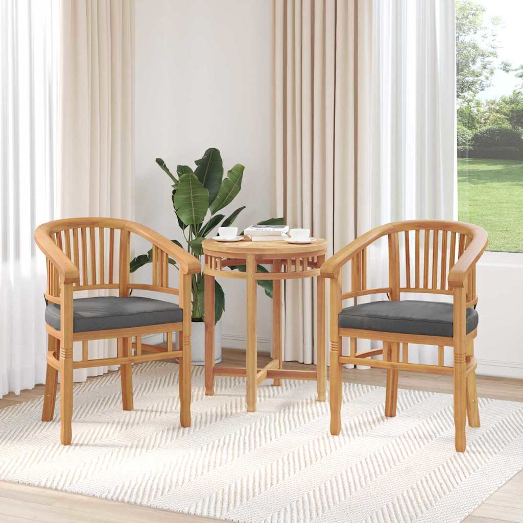 Kėdė su pagalve 2 pcs Ruda 63 x 58 x 89 cm Kieto teka medžio
