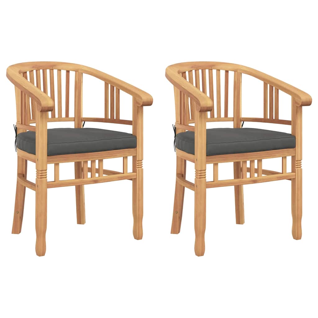 Kėdė su pagalve 2 pcs Ruda 63 x 58 x 89 cm Kieto teka medžio