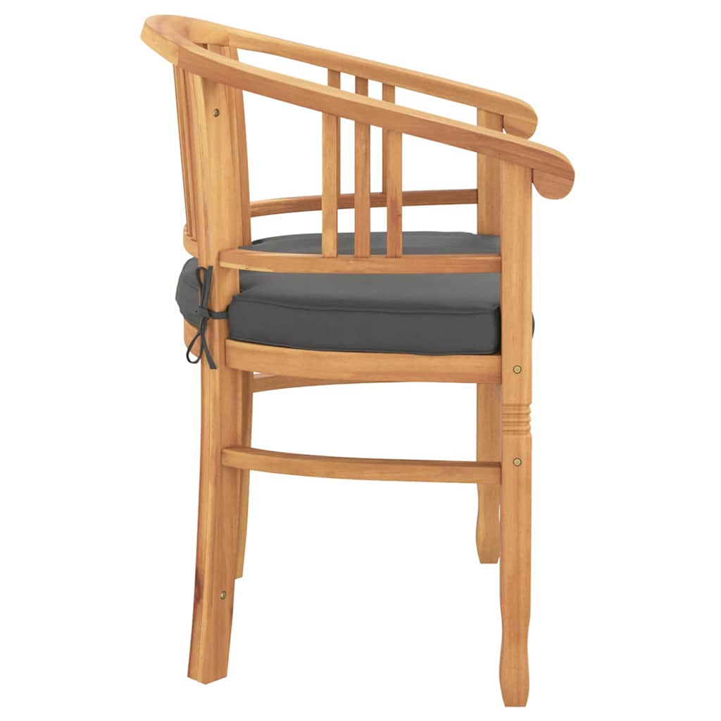 Kėdė su pagalve 2 pcs Ruda 63 x 58 x 89 cm Kieto teka medžio