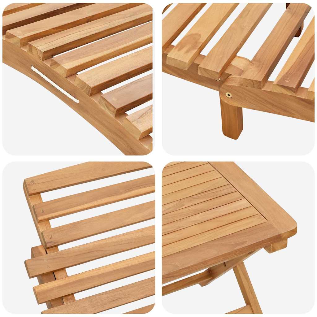 Saulės gultas 2 pcs Ruda Kieto teka medžio