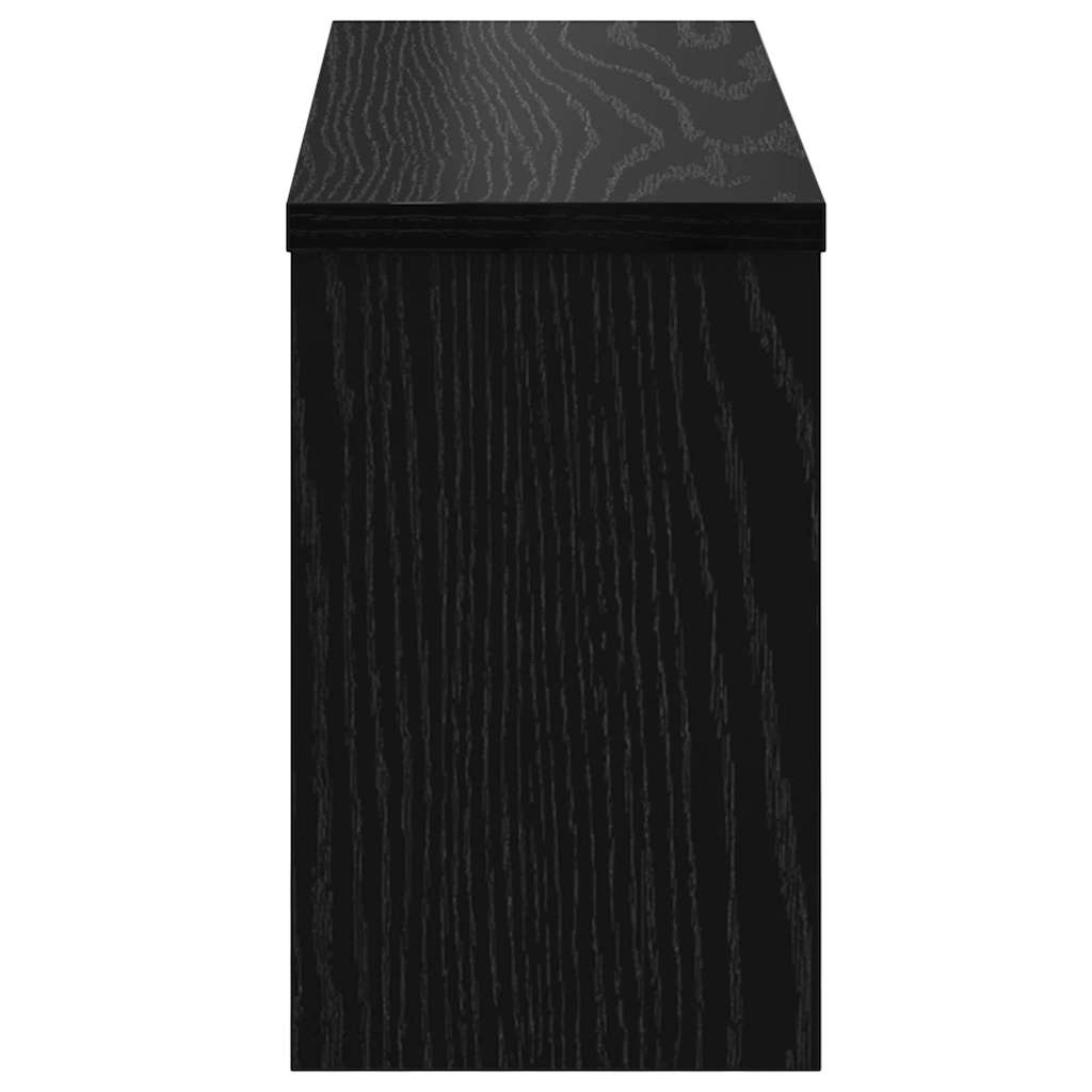 Wall-mounted coat rack with shelf black oak 50 x 16 x 26 cm