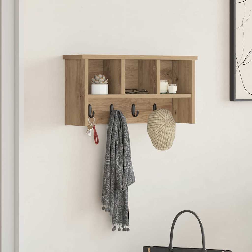 Prikabinamas paltas su lentyna artisano ąžuolo 50 x 16 x 26 cm