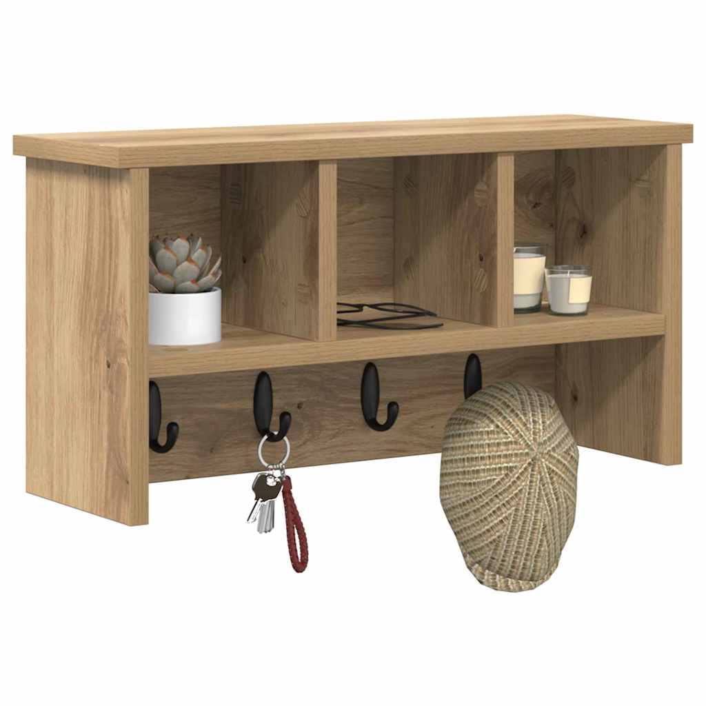 Prikabinamas paltas su lentyna artisano ąžuolo 50 x 16 x 26 cm