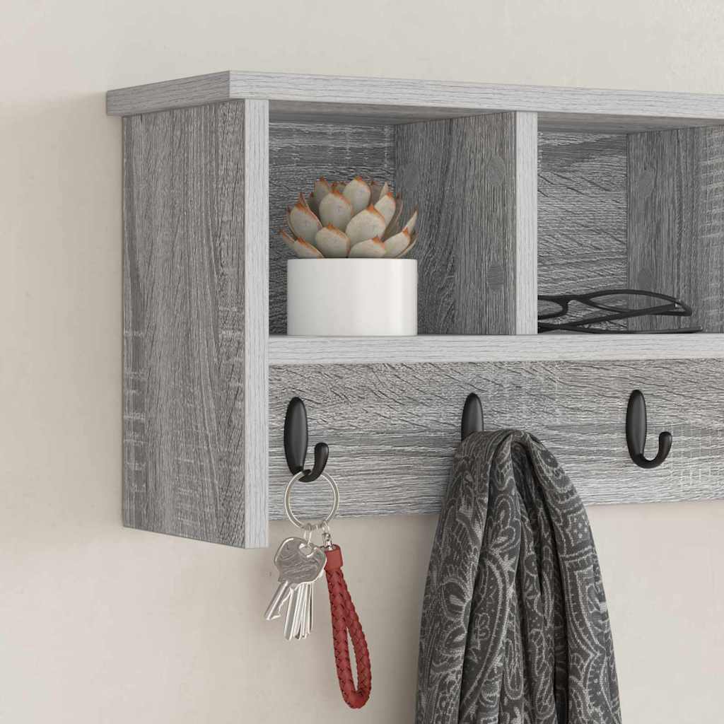 Wall-mounted coat rack Gray Sonoma Oak 75 x 16 x 26 cm