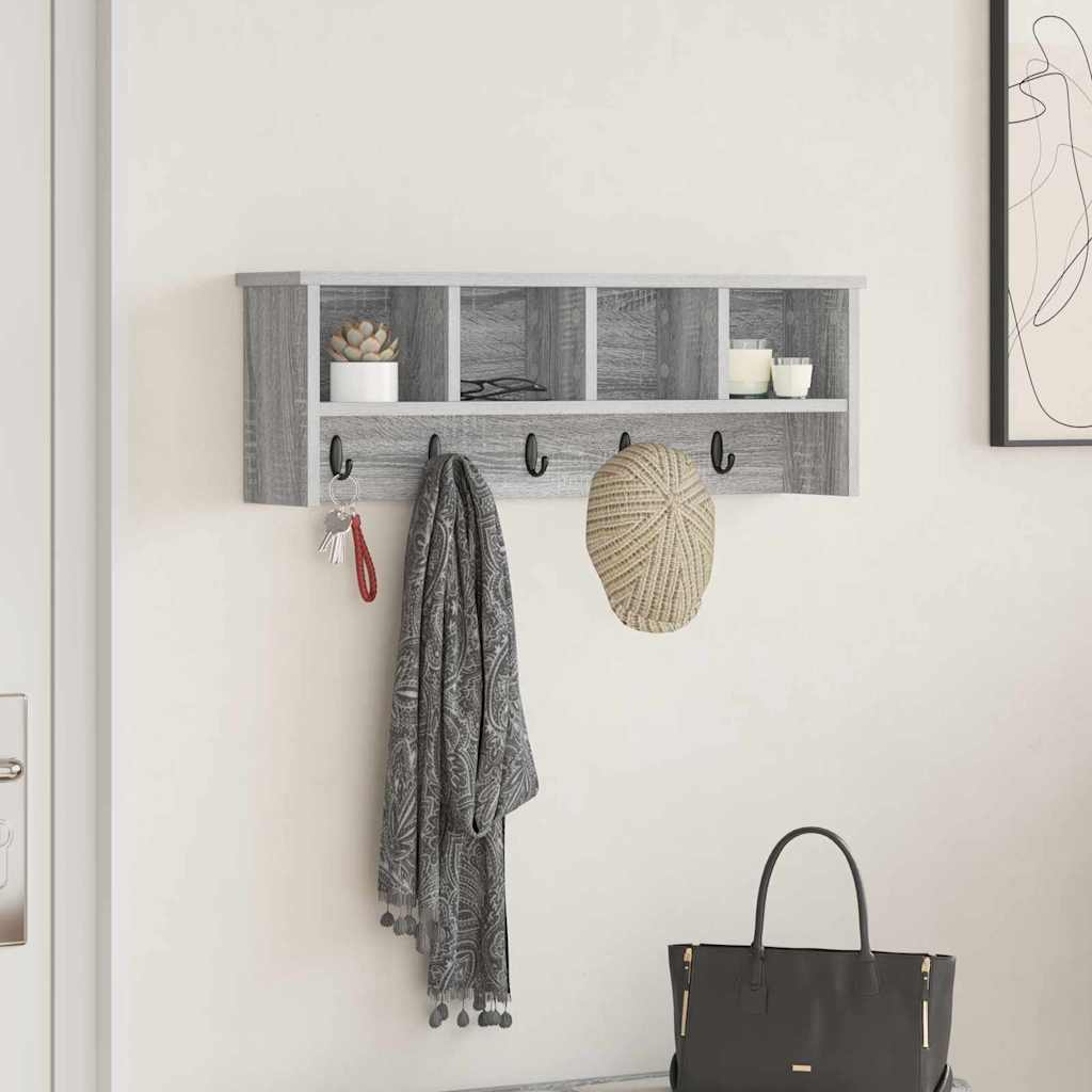 Wall-mounted coat rack Gray Sonoma Oak 75 x 16 x 26 cm