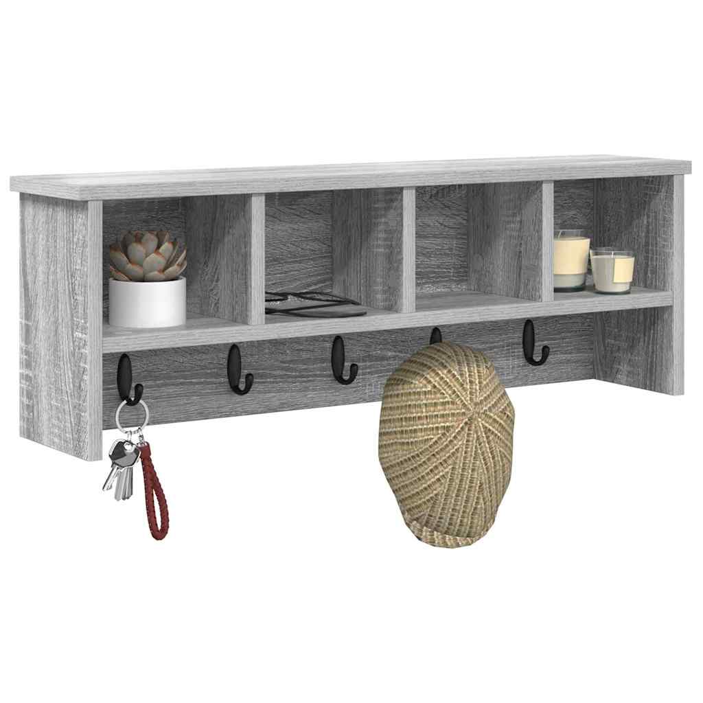 Wall-mounted coat rack Gray Sonoma Oak 75 x 16 x 26 cm