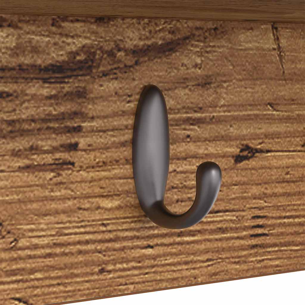 Wall-mounted coat rack with shelf Old wood 75 x 16 x 26 cm