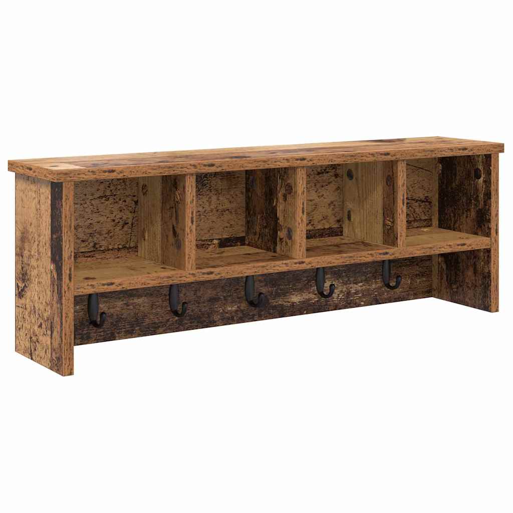 Wall-mounted coat rack with shelf Old wood 75 x 16 x 26 cm