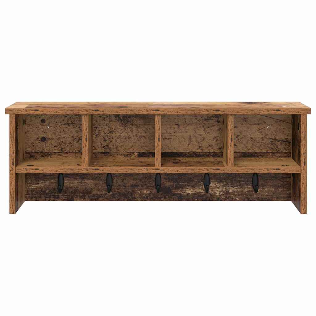 Wall-mounted coat rack with shelf Old wood 75 x 16 x 26 cm