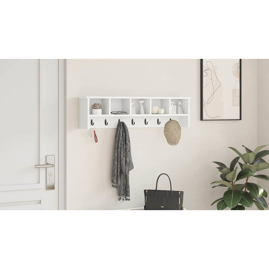 Wall Coat Rack White 100 x 16 x 26 cm Engineered Wood