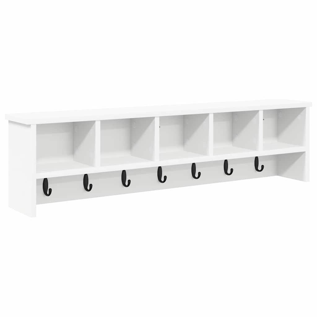 Wall Coat Rack White 100 x 16 x 26 cm Engineered Wood