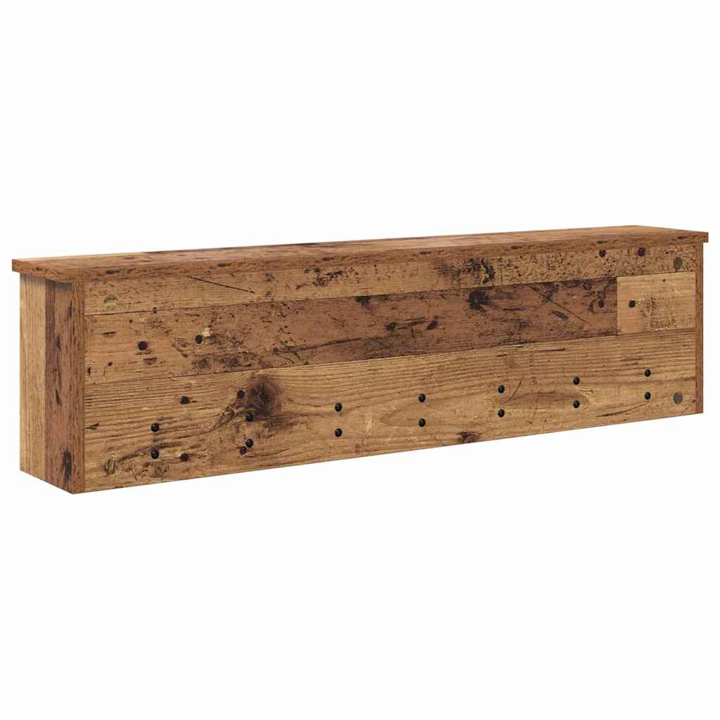 Coat rack with shelf Old wood 100 x 16 x 26 cm