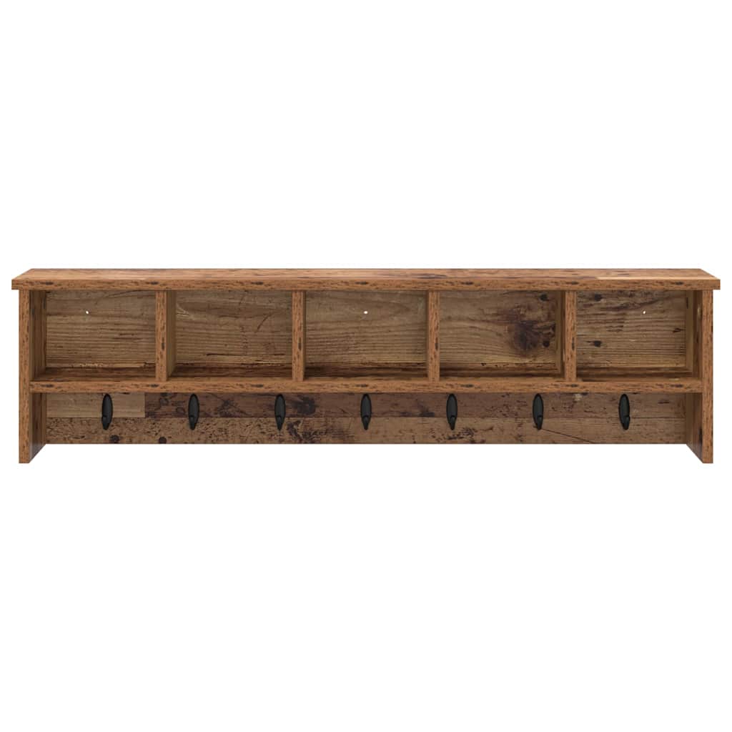 Coat rack with shelf Old wood 100 x 16 x 26 cm