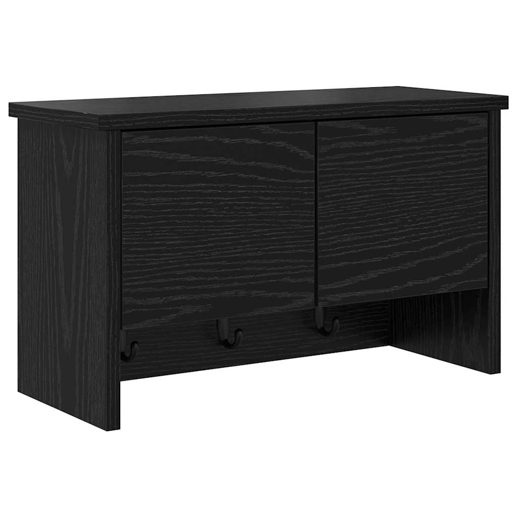 Prikabinamas paltas su lentyna juoda ąžuolo 50 x 20 x 30 cm