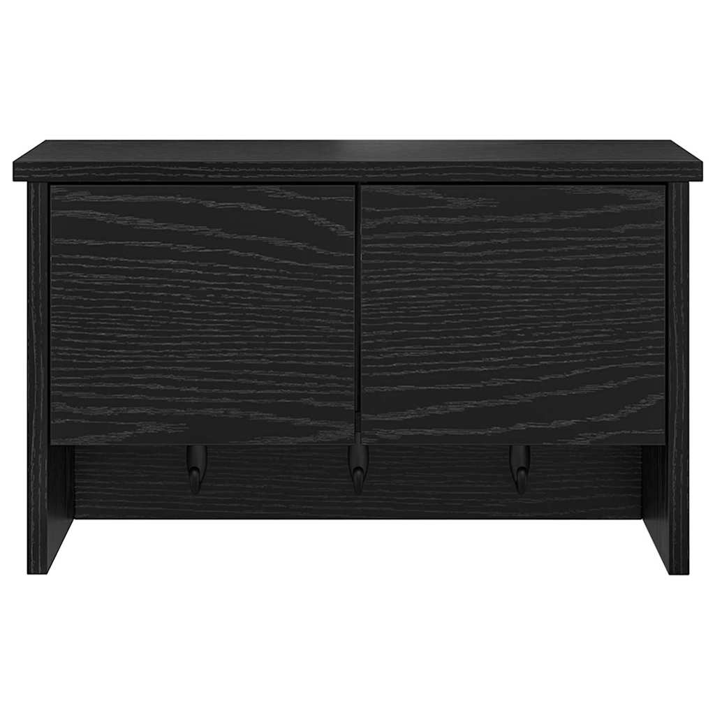 Prikabinamas paltas su lentyna juoda ąžuolo 50 x 20 x 30 cm