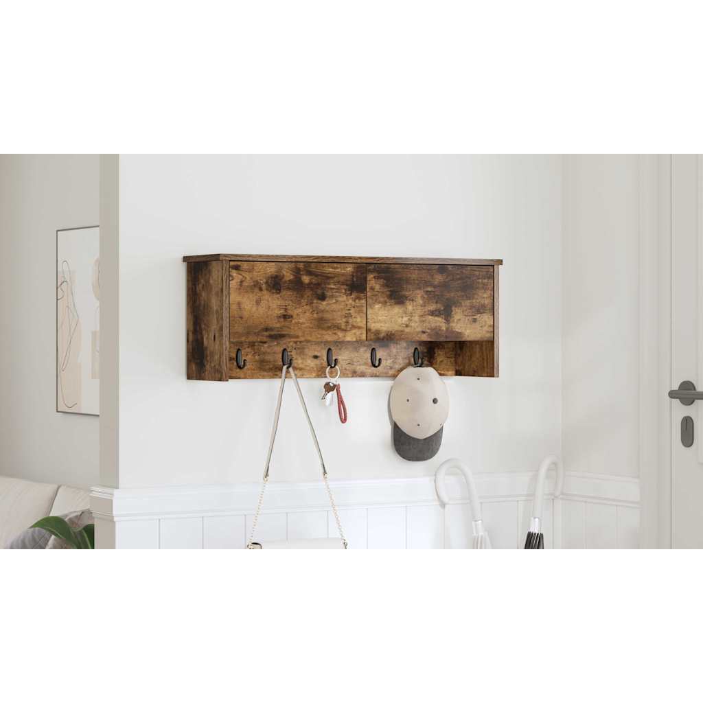 Prikabinamas paltas su lentyna Rūkyta ąžuolas 80 x 20 x 30 cm