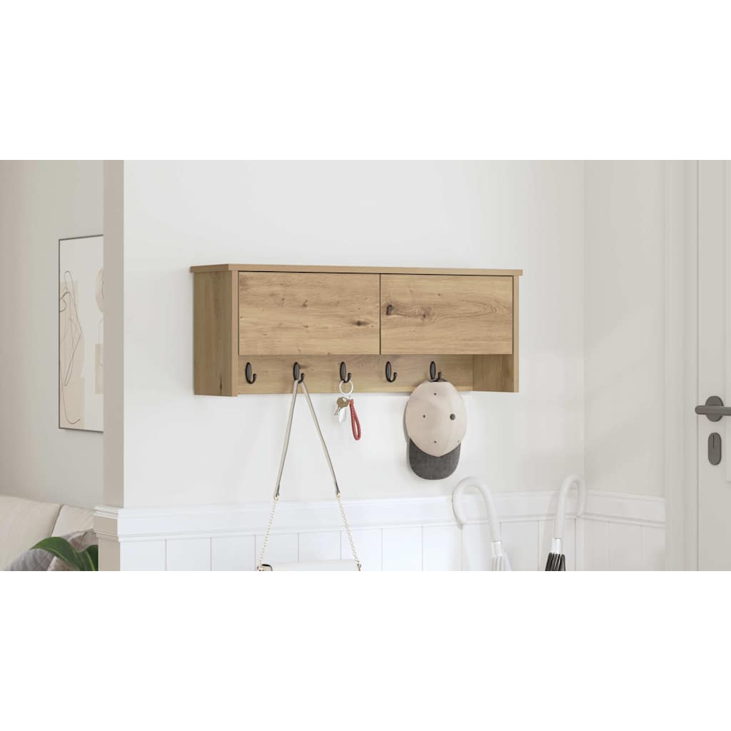 Hanging coat rack Oak Craftsman 80 x 20 x 30 cm
