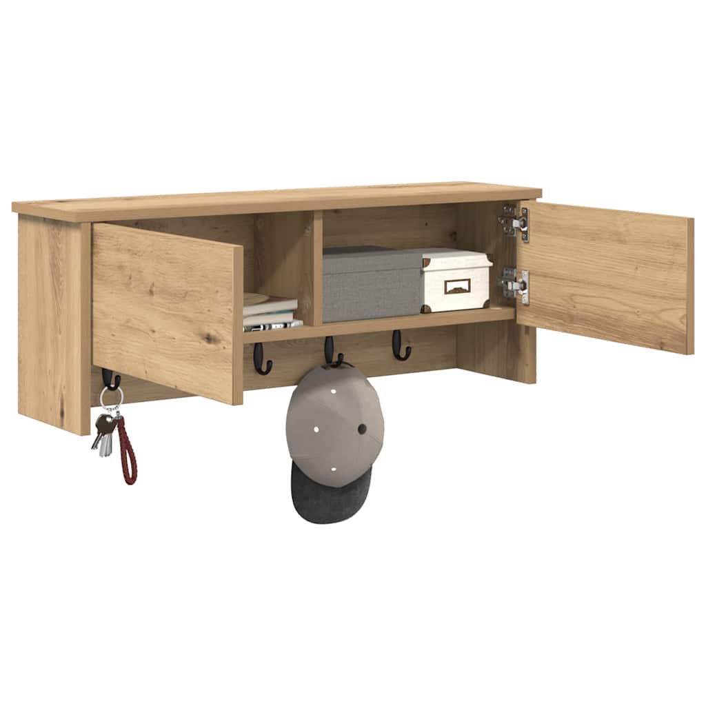 Hanging coat rack Oak Craftsman 80 x 20 x 30 cm