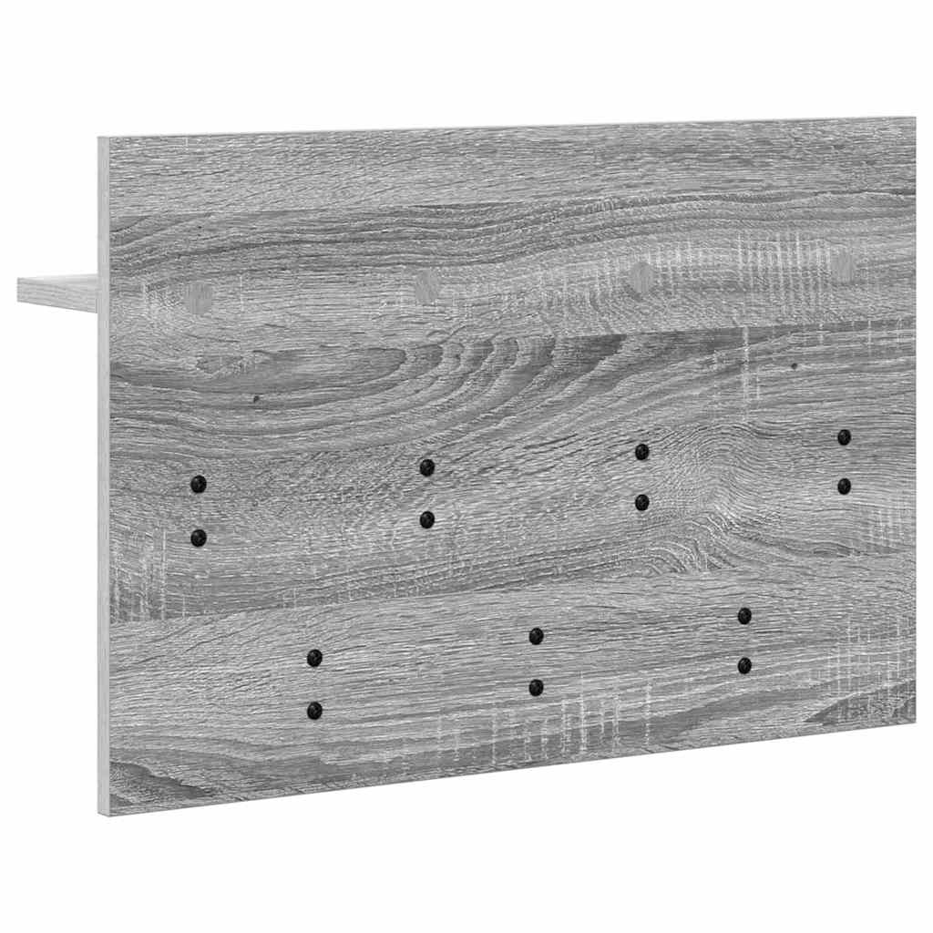 Pie sienas stiprināms plaukts Pelēka ozola krāsā 60 x 40 x 12 cm