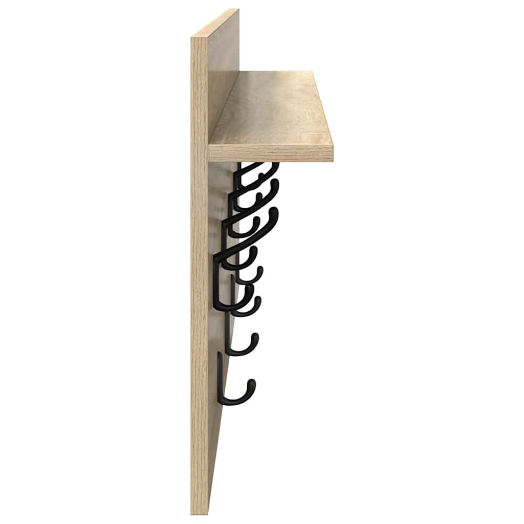 Hanging coat rack with shelf Sonoma Oak 80 x 40 x 12 cm