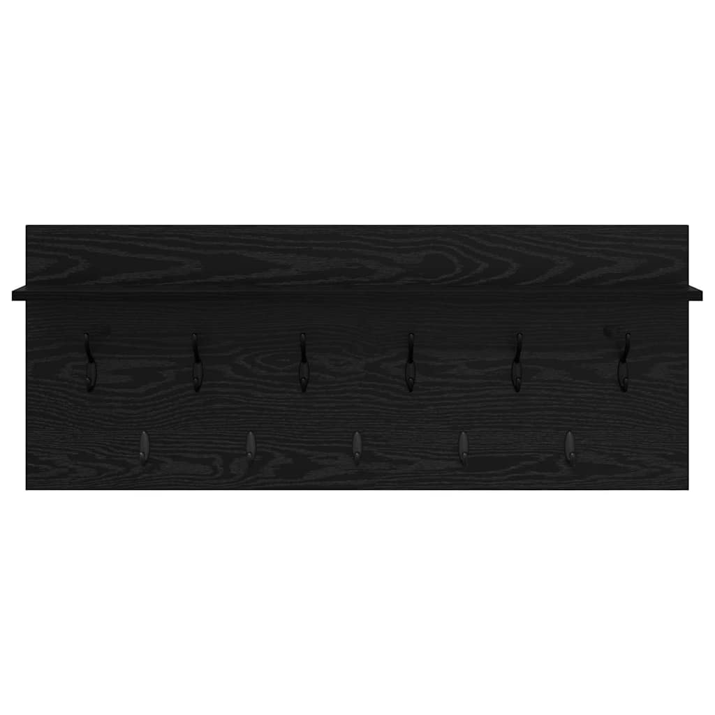 Prikabinamas paltas su lentyna Juodas ąžuolas 100 x 40 x 12 cm