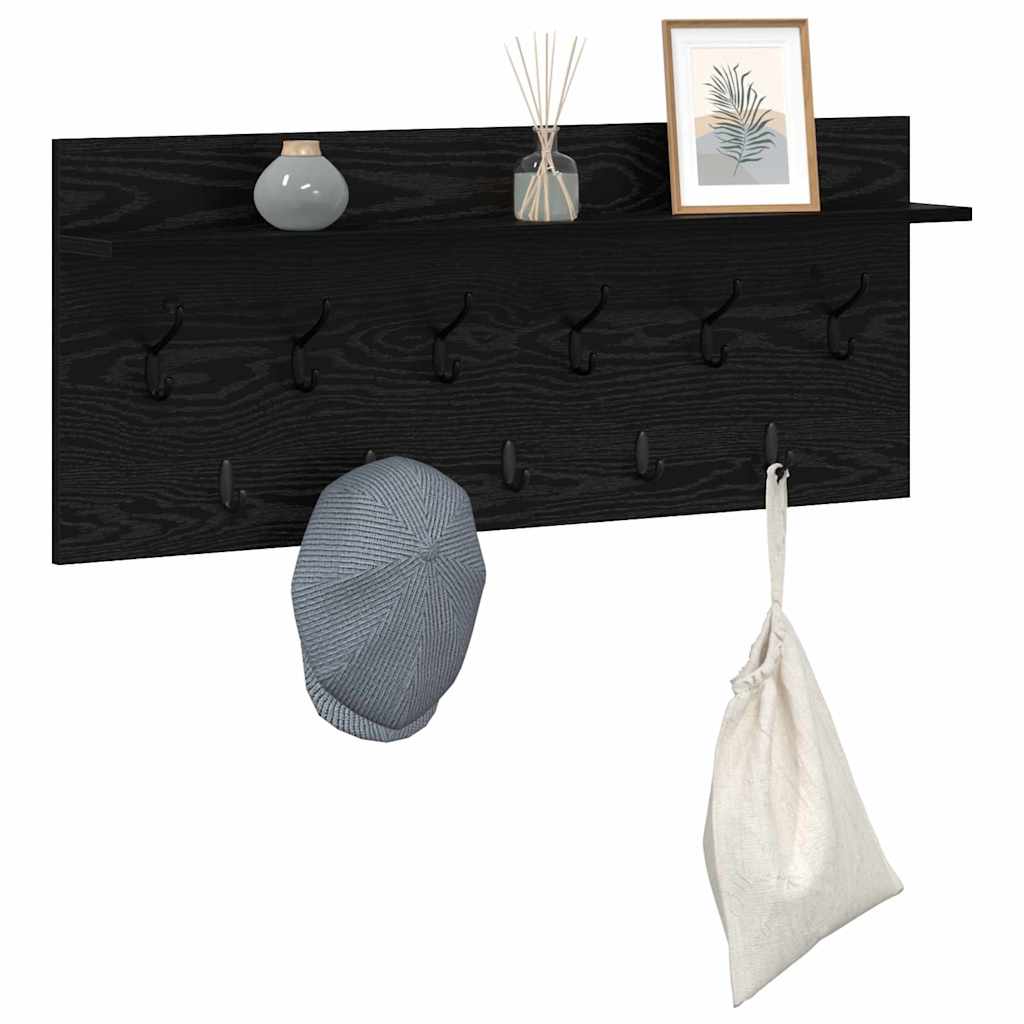 Prikabinamas paltas su lentyna Juodas ąžuolas 100 x 40 x 12 cm
