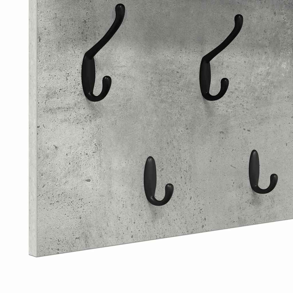Pie sienas stiprināms apģērbu pakaramais ar plauktu Betona pelēks 100 x 40 x 12 cm