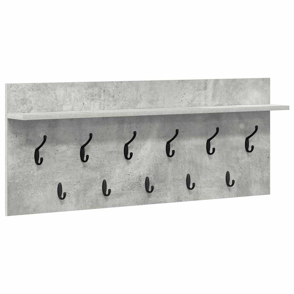 Pie sienas stiprināms apģērbu pakaramais ar plauktu Betona pelēks 100 x 40 x 12 cm