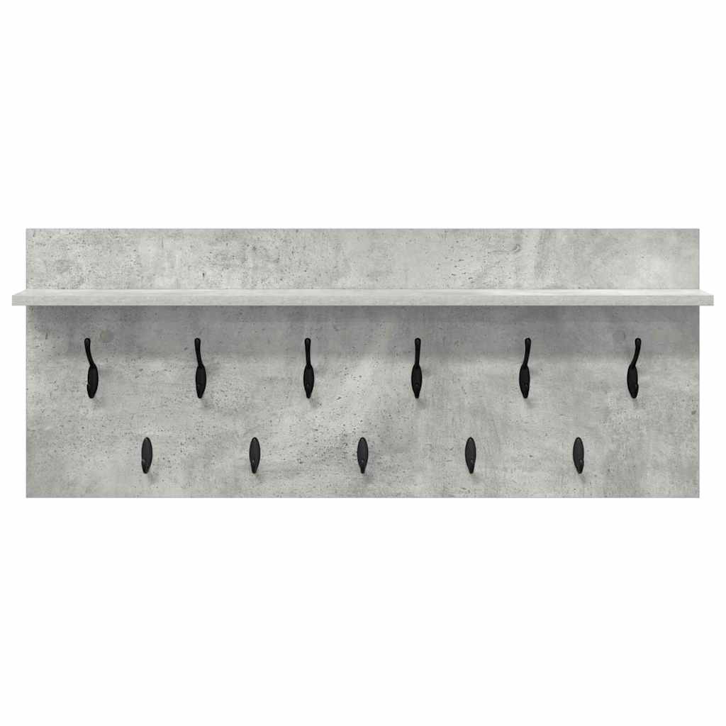 Pie sienas stiprināms apģērbu pakaramais ar plauktu Betona pelēks 100 x 40 x 12 cm