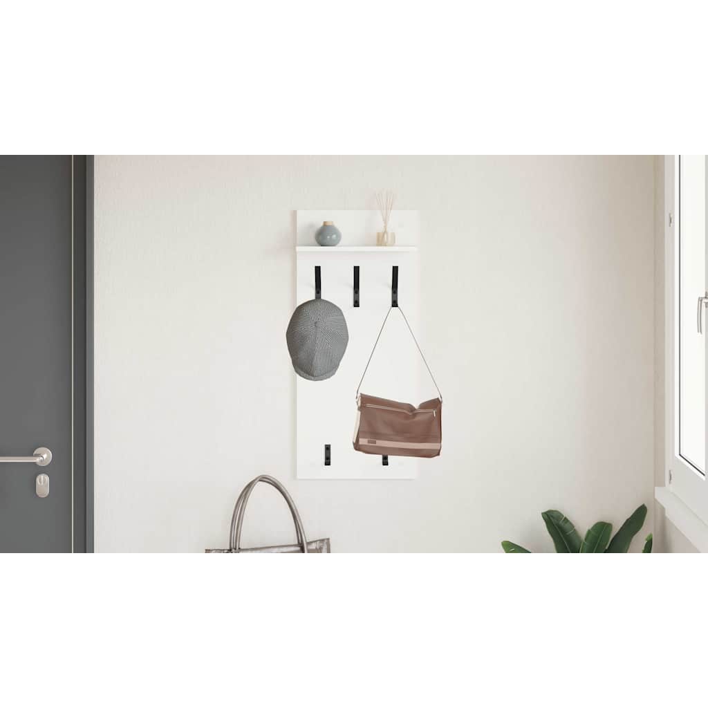 Coat rack White 40 x 10 x 90 cm Engineered wood
