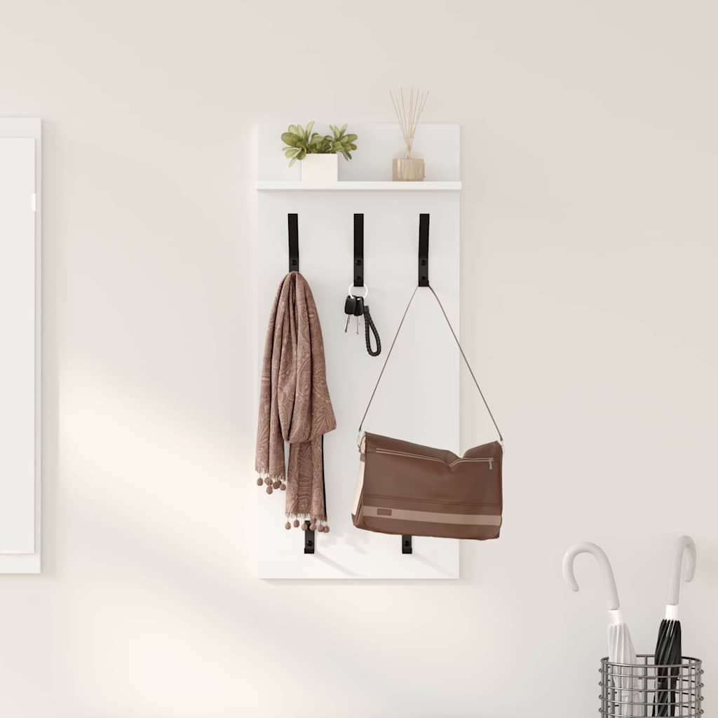 Coat rack White 40 x 10 x 90 cm Engineered wood