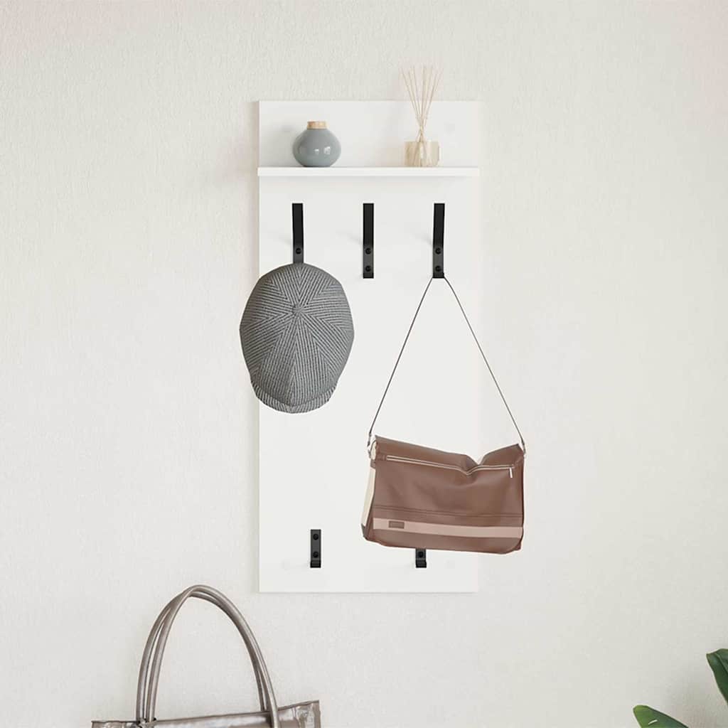 Coat rack White 40 x 10 x 90 cm Engineered wood