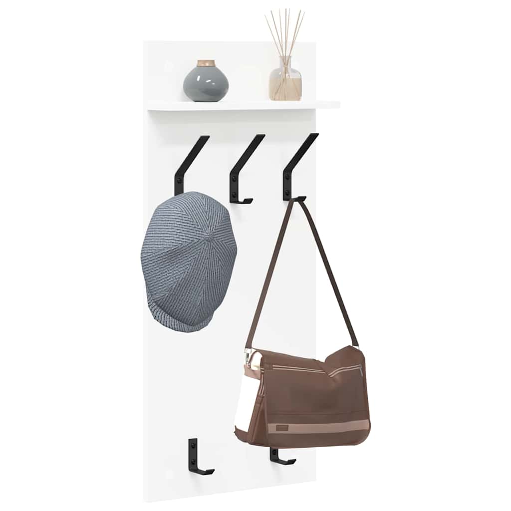 Coat rack White 40 x 10 x 90 cm Engineered wood