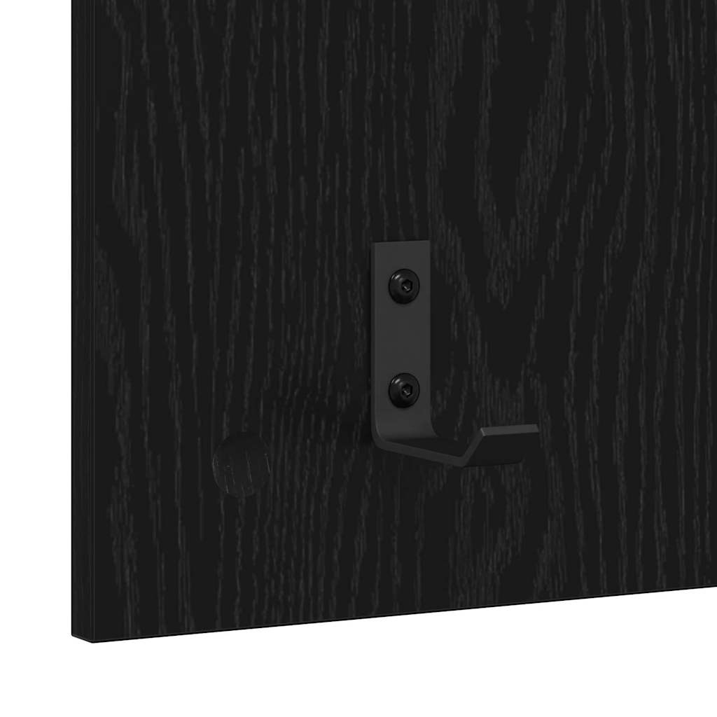 Prikabinamas paltas su lentyna Juodas ąžuolas 40 x 10 x 90 cm