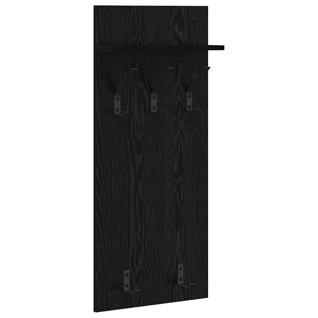 Prikabinamas paltas su lentyna Juodas ąžuolas 40 x 10 x 90 cm