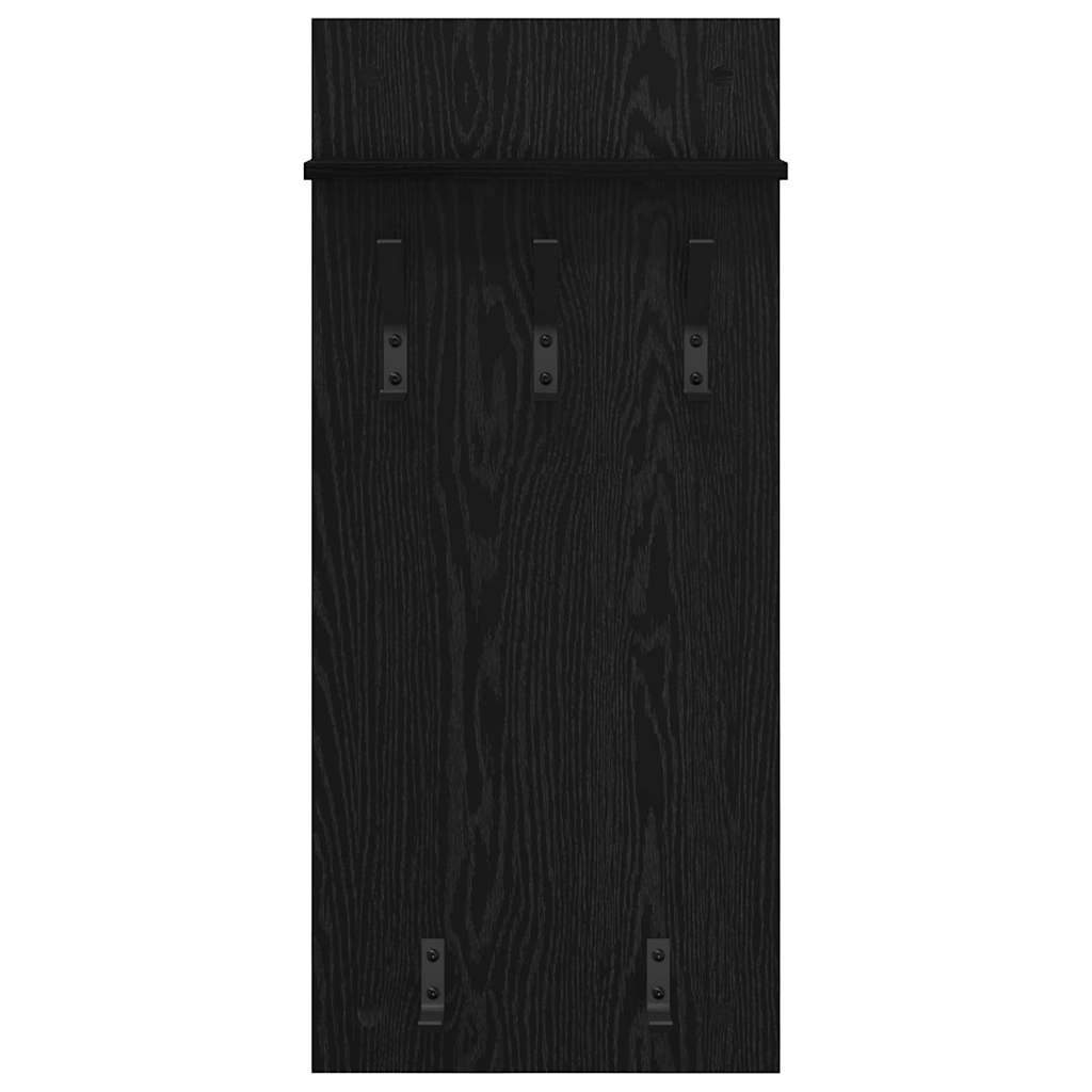 Prikabinamas paltas su lentyna Juodas ąžuolas 40 x 10 x 90 cm