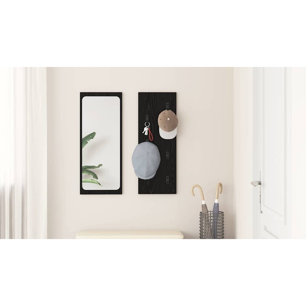 Prikabinamas paltas su saugykla Juodas ąžuolas 30 x 1,5 x 80 cm