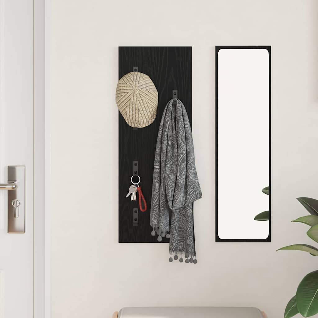 Prikabinamas paltas su saugykla Juodas ąžuolas 30 x 1,5 x 80 cm