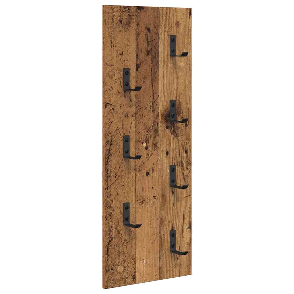 Hanging Coat Rack with Storage Old Wood 30 x 1.5 x 80 cm